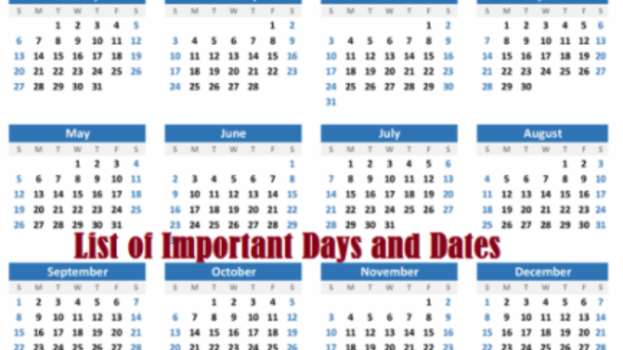 Special Days Calendar 2022 List Of Important Days And Dates 2022: National And International Days